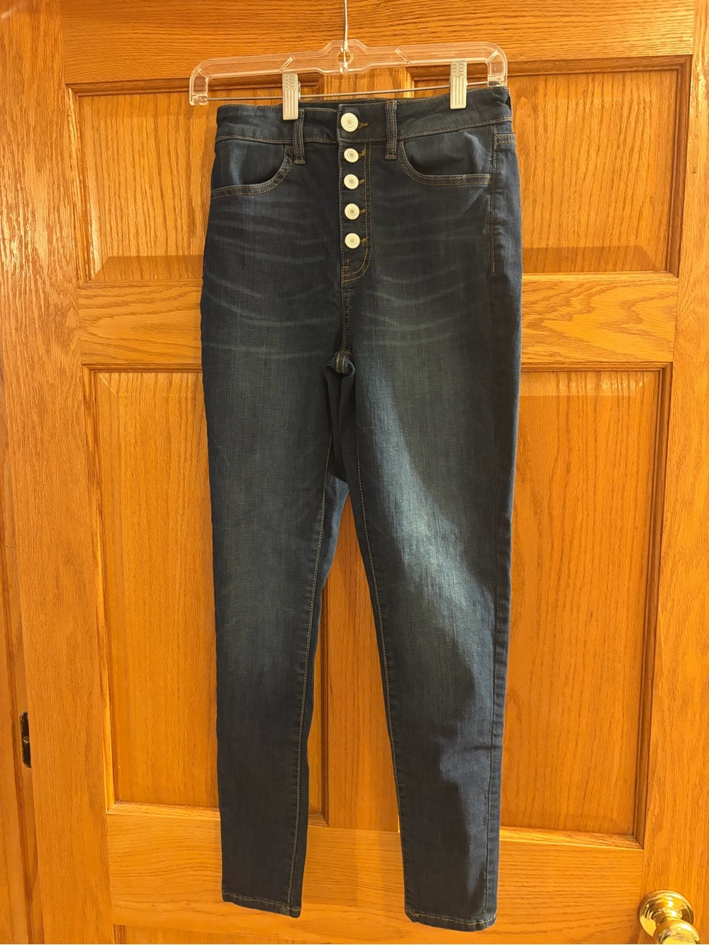 SO Dark Blue High-Rise Jeggings with Button Fly